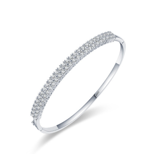 Wholesale Exquisite Women's Silver Jewelry Bangle | 925 Sterling Silver Classic Zircon Fashion Bangle