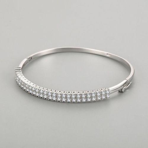 Wholesale Exquisite Women's Silver Jewelry Bangle | 925 Sterling Silver Classic Zircon Fashion Bangle