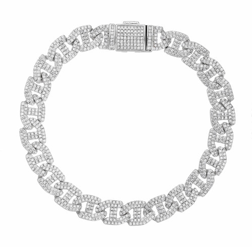 Nuova catena a maglie cubane in argento sterling | Catena a maglie cubane Miami da uomo, stile hip hop