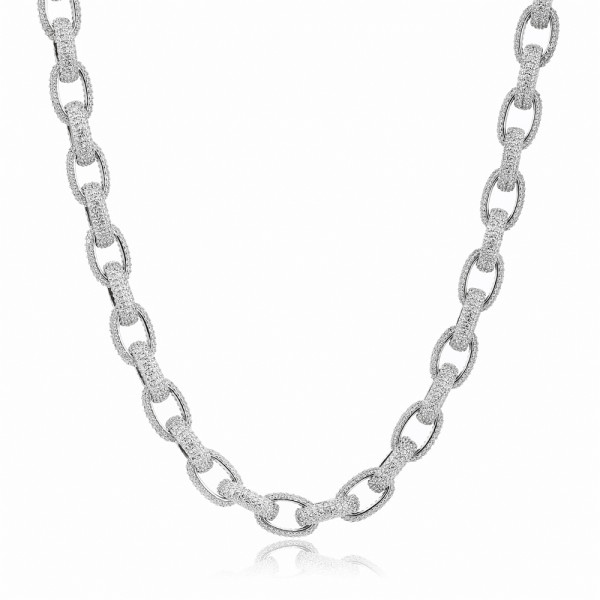Collar de cadena de eslabones cubanos de plata 925 al por mayor | Collar popular de Miami para hombre