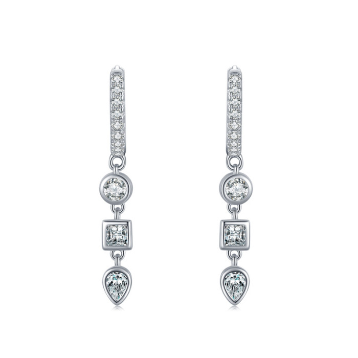 Orecchini pendenti in argento 925 all'ingrosso | Orecchini pendenti di lusso con zirconi cubici per donna