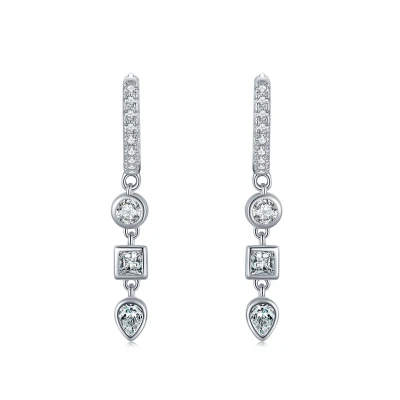 Wholesale 925 Silver Drop Earrings | Luxury Cubic Zirconia Drop Earrings For Women