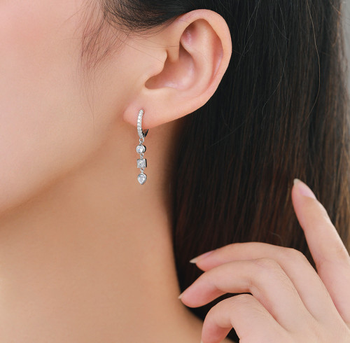 Wholesale 925 Silver Drop Earrings | Luxury Cubic Zirconia Drop Earrings For Women