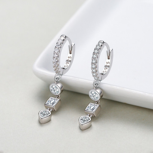 Wholesale 925 Silver Drop Earrings | Luxury Cubic Zirconia Drop Earrings For Women