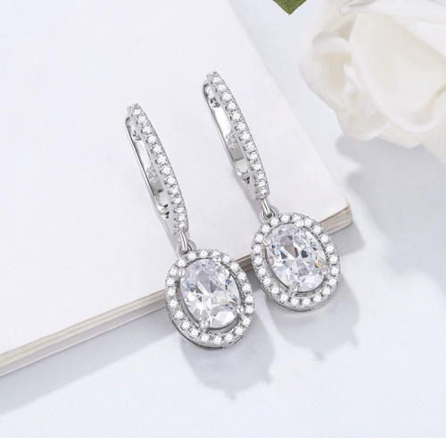 Orecchini pendenti personalizzati in argento sterling da donna | Deliziosi orecchini pendenti vintage per matrimonio