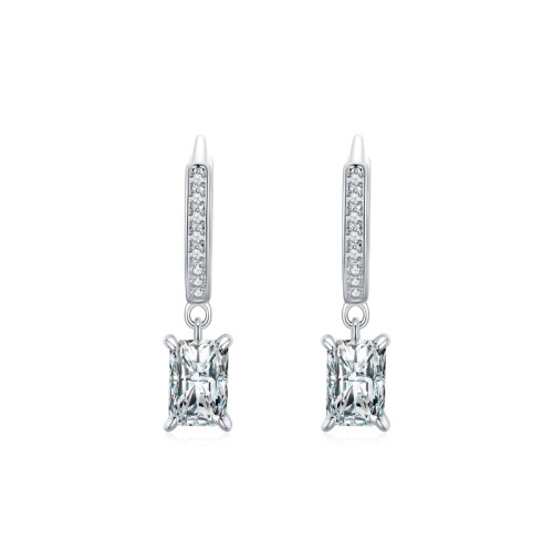 Orecchini pendenti in argento sterling 925 in saldo | Eleganti orecchini pendenti con zirconi per donna