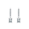 Pendientes colgantes de plata de ley 925 | Exquisitos y elegantes pendientes colgantes de circonita para mujer