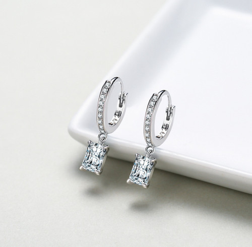 Orecchini pendenti in argento sterling 925 in saldo | Eleganti orecchini pendenti con zirconi per donna