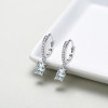 Pendientes colgantes de plata de ley 925 | Exquisitos y elegantes pendientes colgantes de circonita para mujer