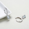 Pendientes colgantes de plata de ley 925 | Exquisitos y elegantes pendientes colgantes de circonita para mujer