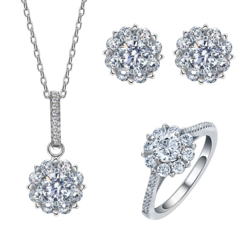 Wholesale Wedding Bridal Jewelry Sets | 925 Sterling Silver Zircon Elegant Jewelry Sets