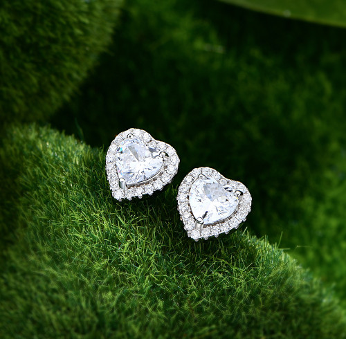 Set di gioielli personalizzati in argento sterling 925 con cuore | Set di gioielli con zirconi per donna