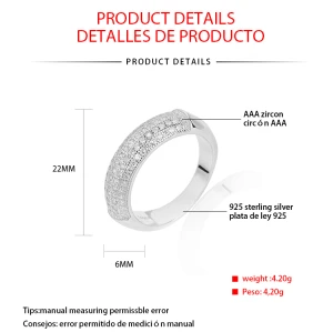 New Produce Sterling Silver 925 Mens Engagement Rings | Classic Cubic Zirconia Fashion Ring
