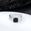 Anello in agata in argento sterling 925 personalizzato | Fedi nuziali da uomo alla moda