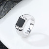 Anello in agata in argento sterling 925 personalizzato | Fedi nuziali da uomo alla moda