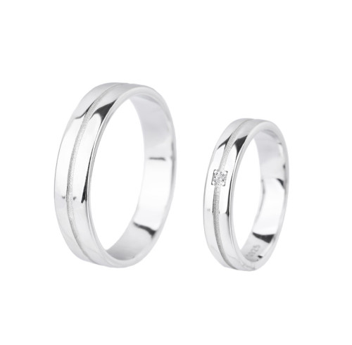 Anelli di nozze di coppia in argento sterling 925 all'ingrosso | Anelli di coppia semplici e alla moda con zirconi