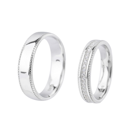 Anello di fidanzamento classico con zircone, molto venduto | Fedi nuziali in argento sterling 925 per coppie