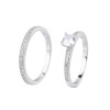 Set di fedi nuziali per coppia in argento 925 personalizzate | Anelli di coppia di lusso in argento sterling con zirconi