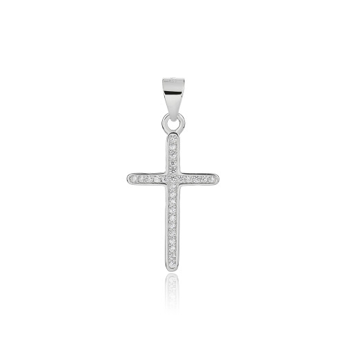 New Arrival Sterling Silver 925 Pendant | Classic Cubic Zirconia Cross Pendant Silver Men