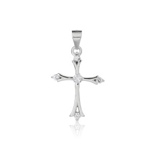 Colgante de cruz de plata de ley 925 al por mayor | Colgantes de plata con circonitas de moda para hombre