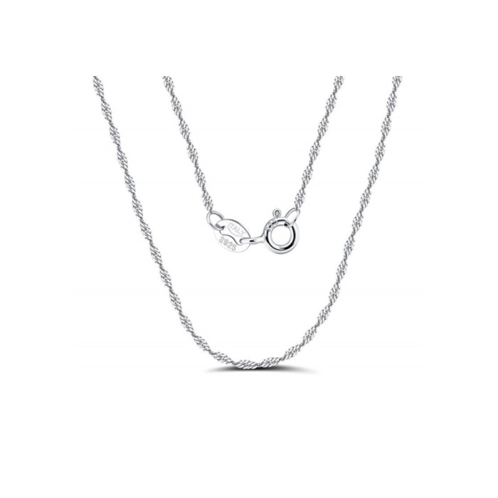 Catena in argento sterling 925 personalizzata in fabbrica | Collana classica da donna con maglie in argento
