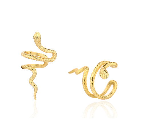 Orecchini ear cuff personalizzati in argento 925 e oro 18k | Orecchini ear cuff alla moda personalizzati da donna