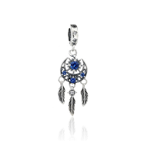 Ciondolo in argento personalizzato | Ciondolo classico in argento sterling 925 con zirconi per donna