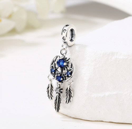 Ciondolo in argento personalizzato | Ciondolo classico in argento sterling 925 con zirconi per donna