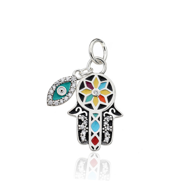 Fashion Vintage Silver Pendant | Popular Zircon Women's 925 Silver Pendant