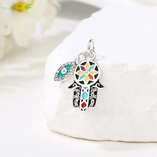 Fashion Vintage Silver Pendant | Popular Zircon Women's 925 Silver Pendant