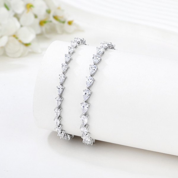 High Quality Cubic Zirconia Tennis Bracelet | Women's 925 Sterling Silver Classic Tennis Bracelet