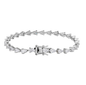 Pulsera de tenis con circonita cúbica de alta calidad | Pulsera clásica de tenis de plata de ley 925 para mujer