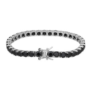 Pulsera de tenis de plata para mujer | Pulsera de tenis de plata de ley 925 con circonitas y temperamento popular