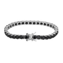 Women's Silver Tennis Bracelet | Popular Temperament Sterling Silver 925 Zircon Tennis Bracelet