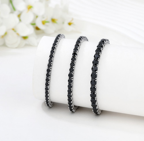 Bracciale tennis in argento da donna | Bracciale tennis in argento sterling 925 con zirconi "Temperament Popular"