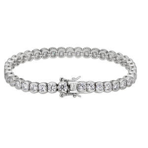 Pulsera de tenis con dije de moda | Pulsera clásica de tenis para mujer en plata de ley 925