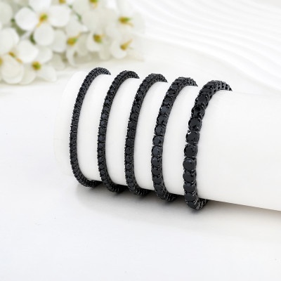 Customized Vintage Tennis Bracelets | 925 Sterling Silver Black Zircon Tennis Bracelet For Women