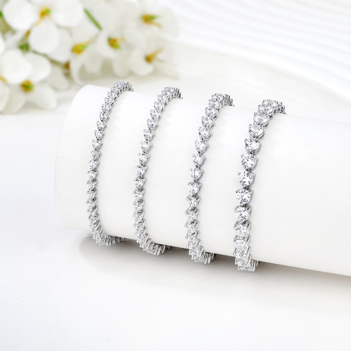 Wholesale Sterling Silver Cubic Zirconia Tennis Bracelet | Fashion Jewelry Tennis Bracelet For Women