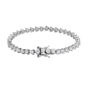 Pulsera de tenis de plata de ley con circonitas cúbicas al por mayor | Pulsera de tenis de joyería de moda para mujer