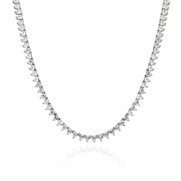 Wholesale Cubic Zirconia Tennis Necklace | 925 Silver Exquisite Women's Tennis Necklace