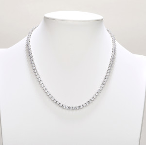 Colar de tênis com zircônia cúbica por atacado | Colar de tênis feminino requintado em prata 925