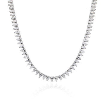 Custom 925 Sterling Silver Tennis Necklace | Classic Cubic Zirconia Tennis Necklaces For Women