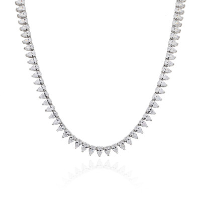 Custom 925 Sterling Silver Tennis Necklace | Classic Cubic Zirconia Tennis Necklaces For Women