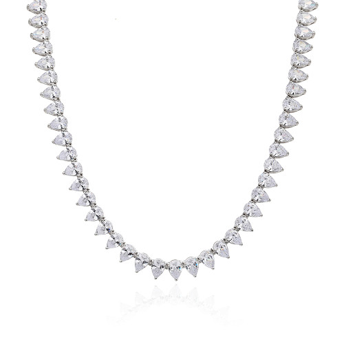 Collana da tennis personalizzata in argento sterling 925 | Collane da tennis classiche con zirconi cubici per donna