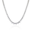 Collana da tennis popolare all'ingrosso in argento sterling | Collana da tennis semplice con zirconi per donna