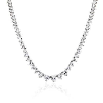 Wholesale Popular Tennis Necklace Sterling Silver  | Simple Zircon Tennis Necklace For Women