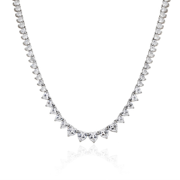 Wholesale Popular Tennis Necklace Sterling Silver  | Simple Zircon Tennis Necklace For Women