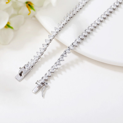 Wholesale Popular Tennis Necklace Sterling Silver  | Simple Zircon Tennis Necklace For Women