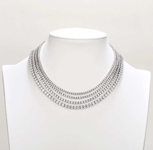 Collana da tennis da donna personalizzata dal produttore | Collana da tennis di lusso in argento sterling 925