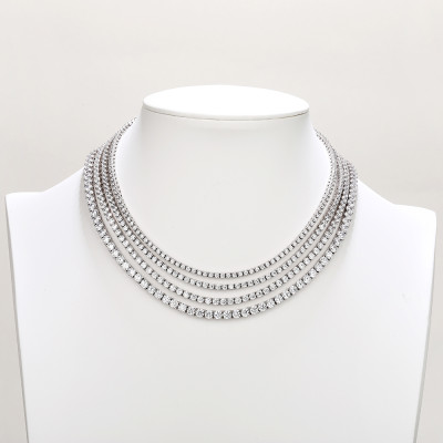 Manufacturer Customized Women's Tennis Necklace | Luxury 925 Sterling Silver Tennis Necklace